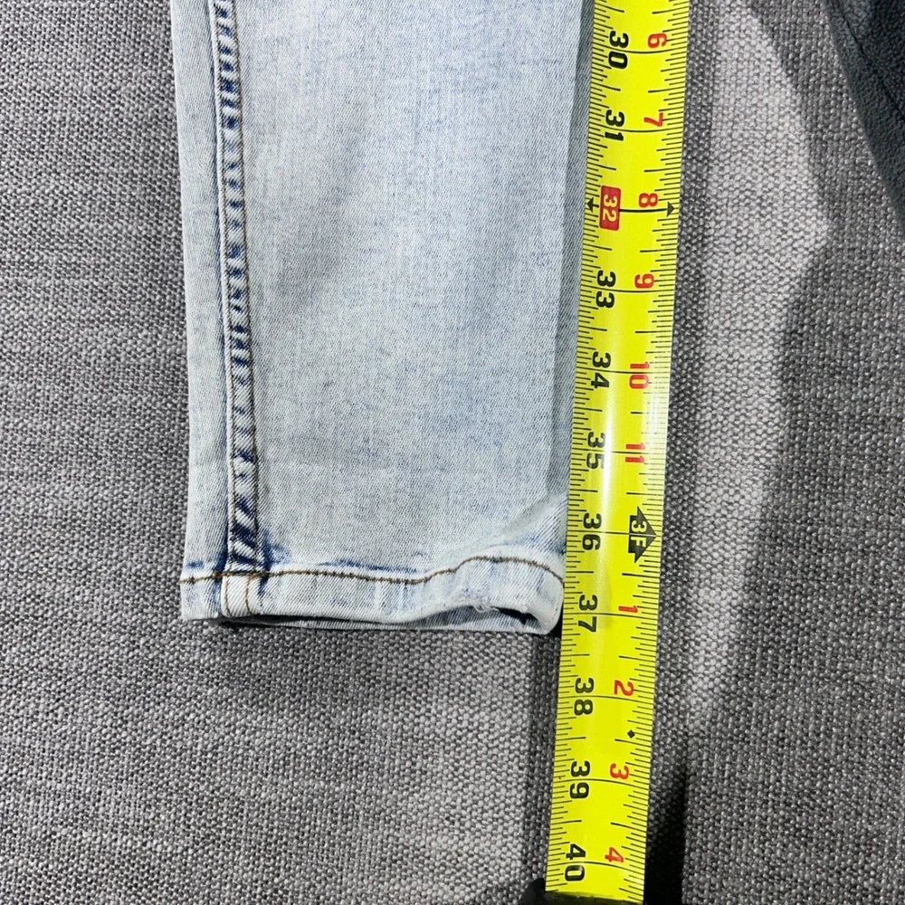 Zara Skinny Cropped Jeans Mens 32 Light Wash Blue NEW Distressed Ripped Tapered